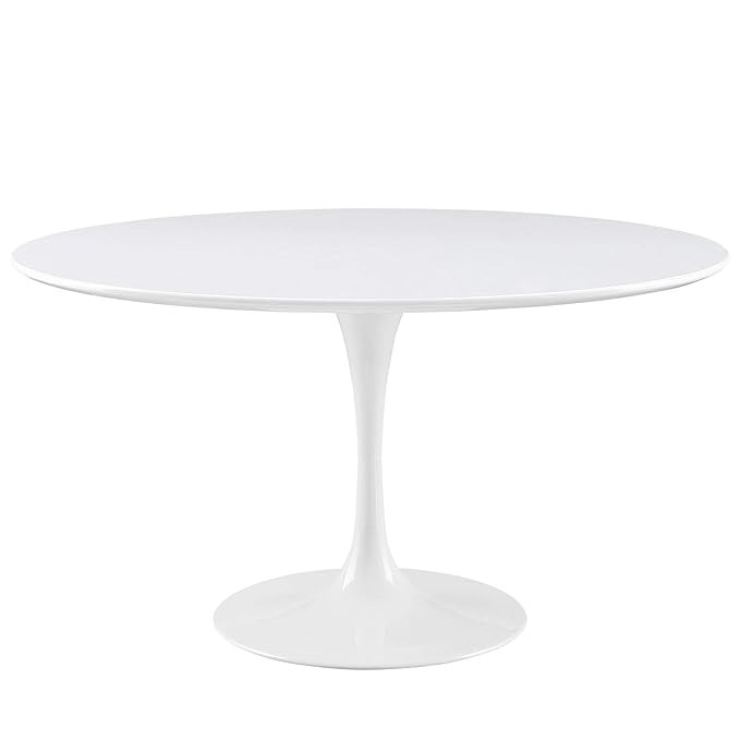 Modway EEI-1119-WHI Lippa 54" Round Wood Top Dining Table, White Base | Amazon (US)