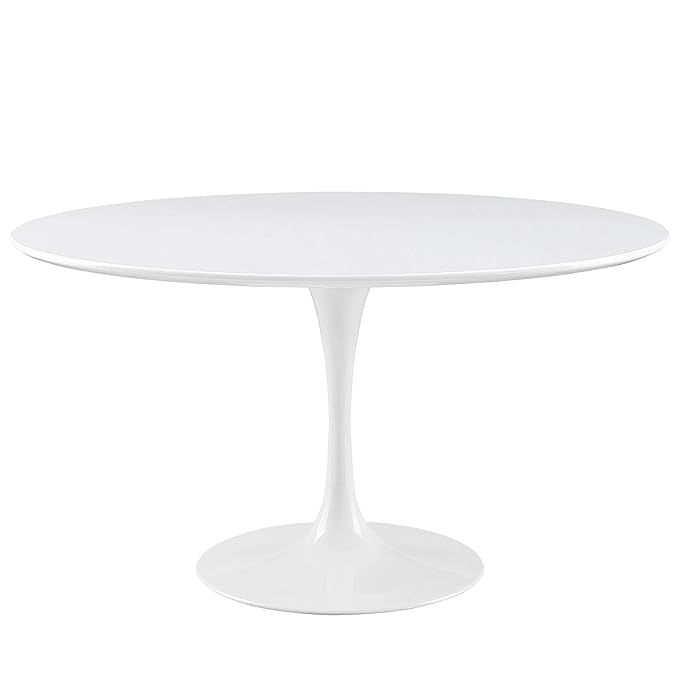 Modway EEI-1119-WHI Lippa 54" Round Wood Top Dining Table, White Base | Amazon (US)