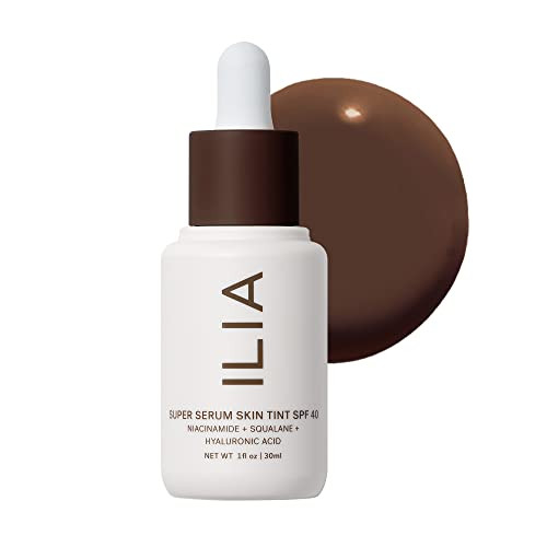ILIA - Super Serum Skin Tint SPF 40 | Non-Comedogenic, Vegan, Lightweight to Help Against Blue Light, + Pollution while Hydrating, Smoothing, + Refining (Lovina ST19, 1 fl oz | 30 ml) | Amazon (US)