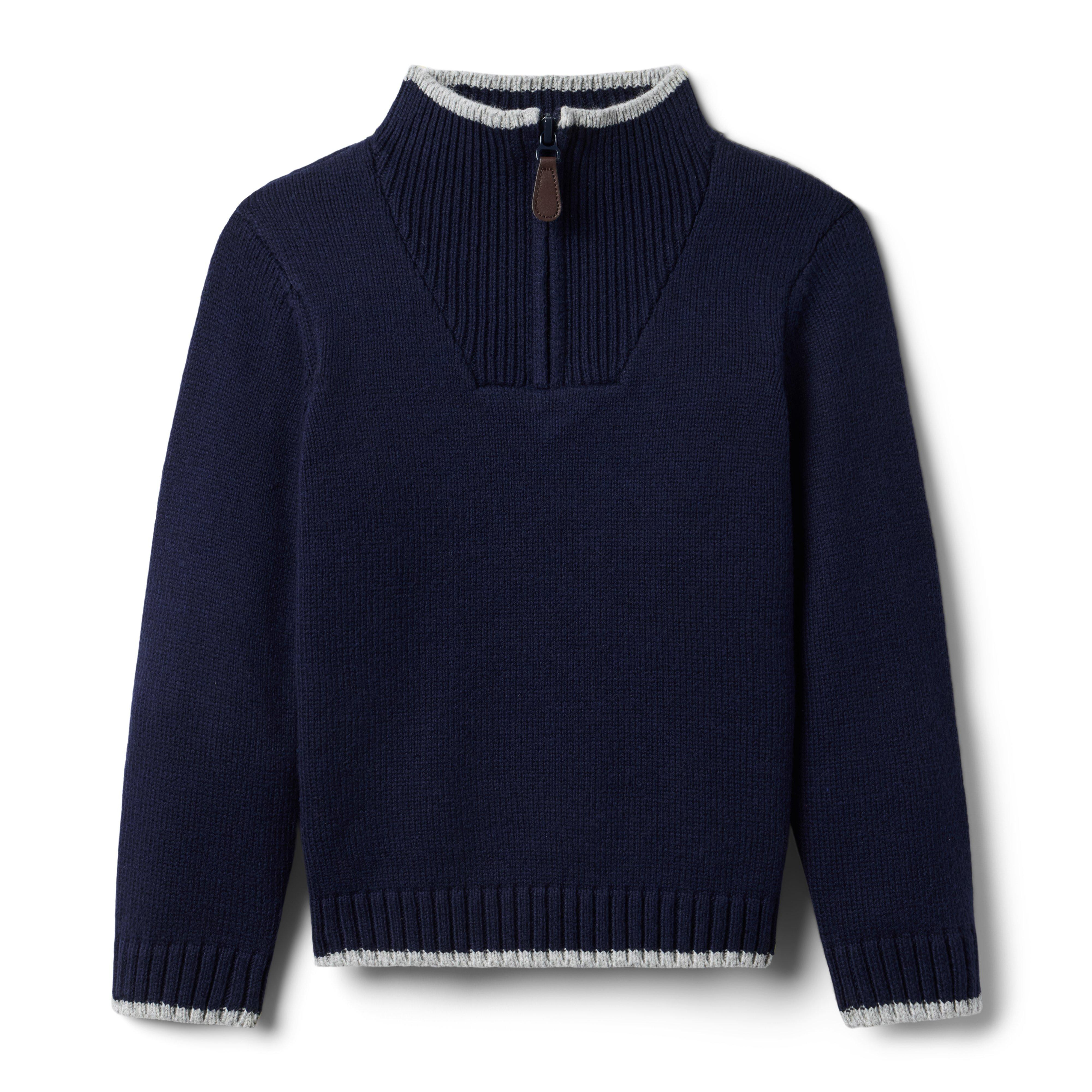 Janie and Jack | The Half Zip Sweater - Navy / 12-18m | Janie and Jack