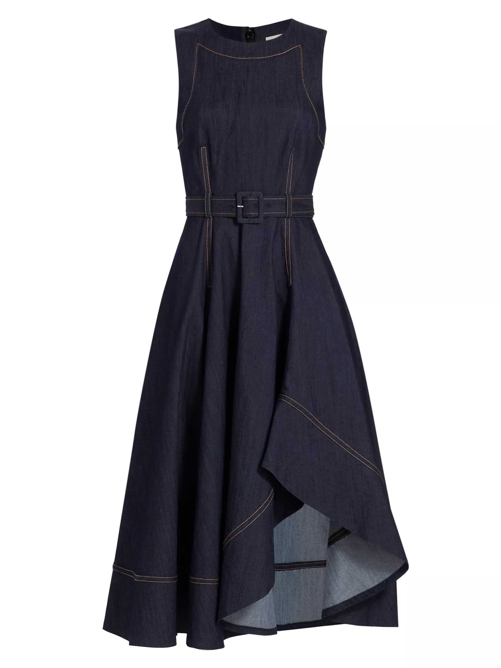 Zelda Denim Belted Midi-Dress | Saks Fifth Avenue