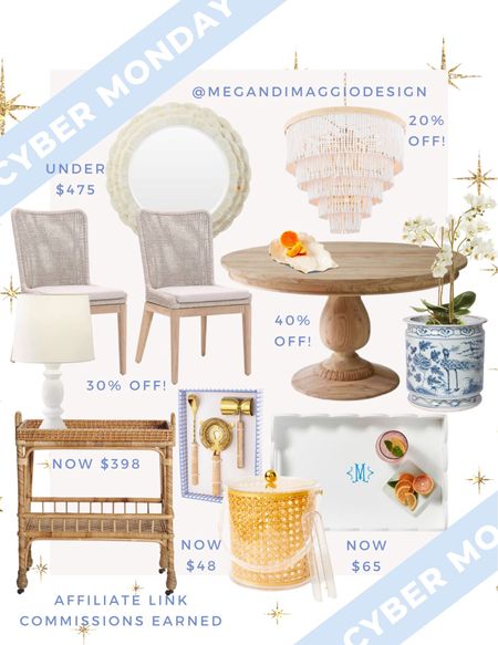Cyber Monday Deals you won’t want to miss!! 🙌🏻🏃🏼‍♀️🛒 Including this gorgeous 55” pedestal dining table that’s now 40% OFF! And this best selling rattan bar cart that’s under $400 & ships free! 👏🏻👏🏻👏🏻

And I LOVE this new white beaded chandelier!! Score it on sale for 20% OFF! Plus this set of 2 best selling indoor/outdoor dining chairs is the best price online at 30% OFF! 💃🏼

Snag this large white scallop tray for just $65 & free shipping!! And this cane ice bucket for under $50!! Even more deals linked but don’t wait bc many end today!! 🏃🏼‍♀️🏃🏼‍♀️🏃🏼‍♀️

#LTKhome #LTKfindsunder50 #LTKCyberWeek
