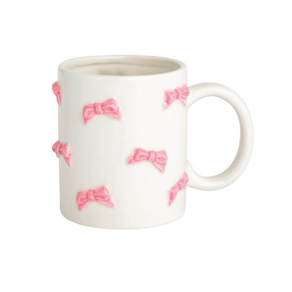 Small Pink Bows Valentines Mug | Mud Pie