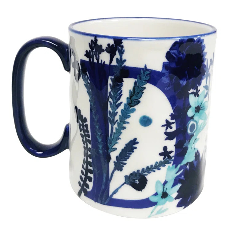 Erwin Floral 'D' Initial Coffee Mug | Wayfair North America