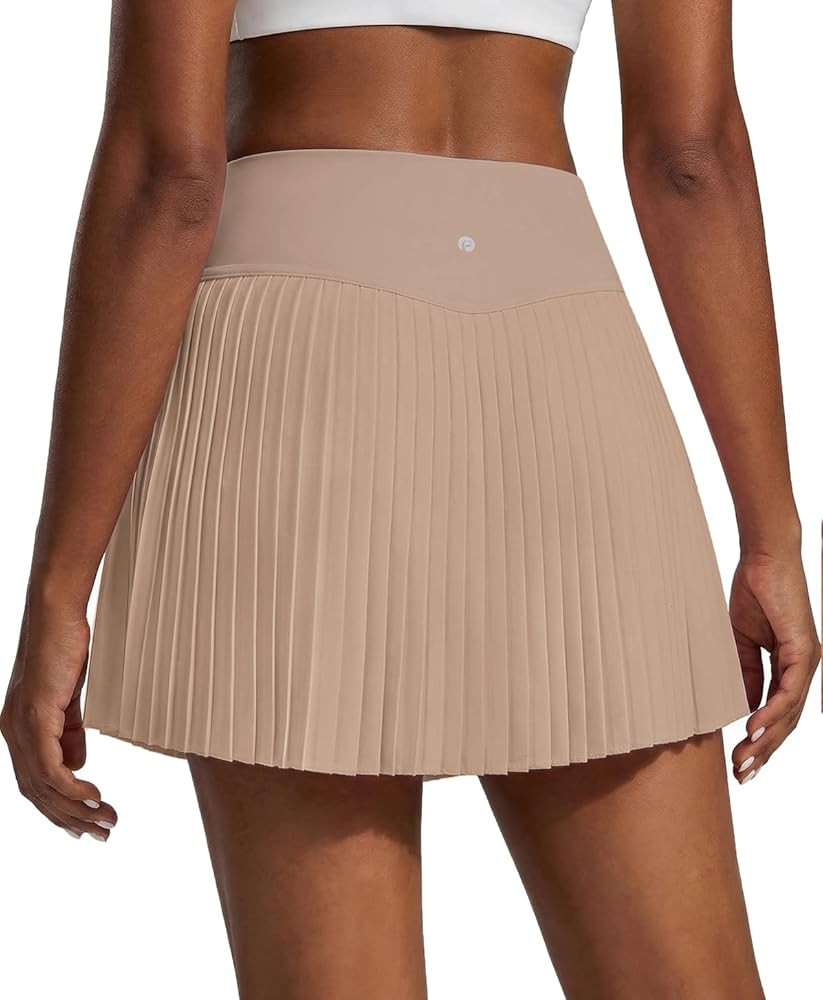 PINSPARK 15" High Waist Pleated Tennis Skirts for Women with Shorts Mini Athletic Workout Golf Sk... | Amazon (US)