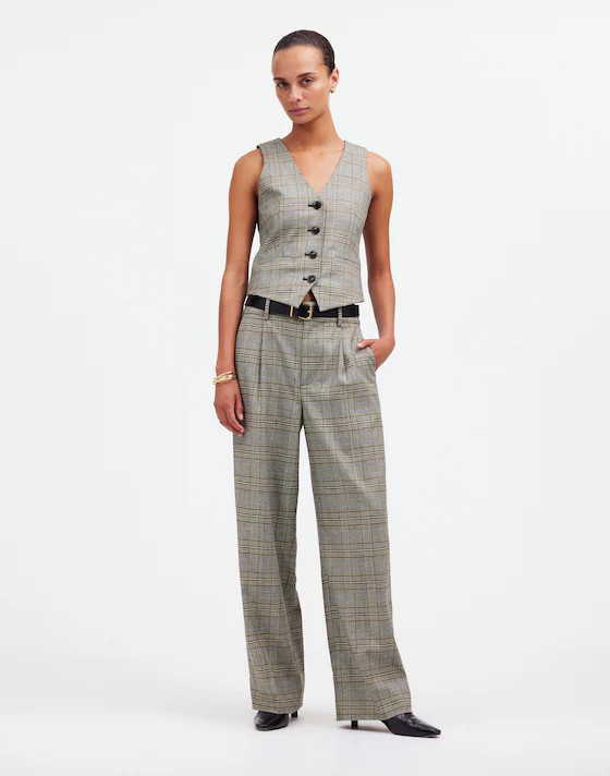 Slouchy Straight Pants in Yarn-Dyed Plaid | Madewell | Madewell