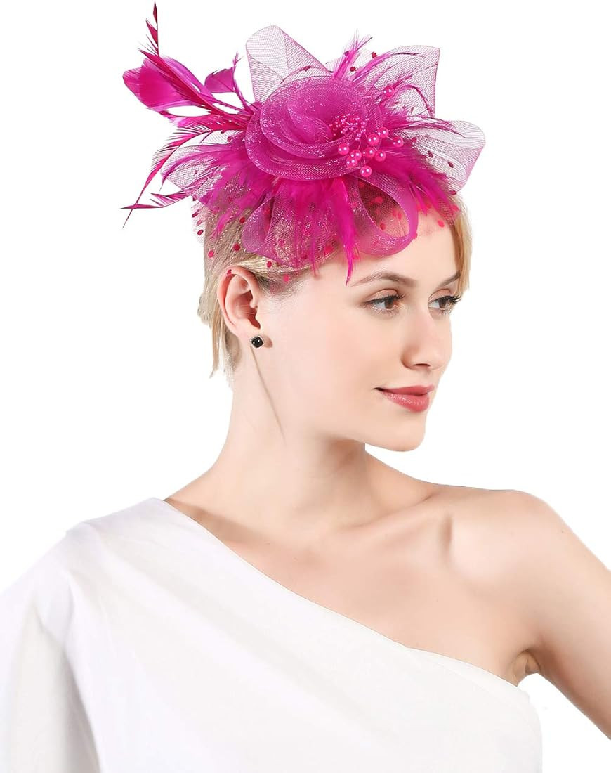 Fascinator Kentucky Hat for Women Tea Party Wedding.Church Derby Headband, 1920s Fascinator Hat w... | Amazon (US)