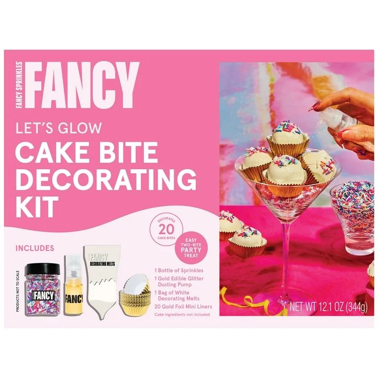 Fancy Sprinkles Let's Glow Cake Bite Decorating Kit, 12.1 oz | Walmart (US)