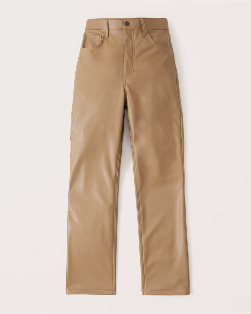 Vegan Leather 90s Straight Pants | Abercrombie & Fitch (US)