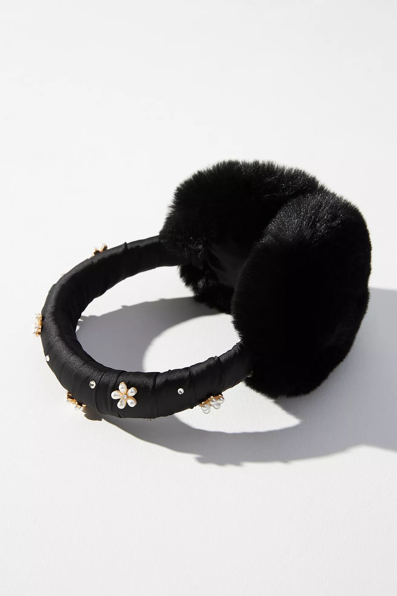 Pearl-Embellished Faux Fur Earmuffs | Anthropologie (US)