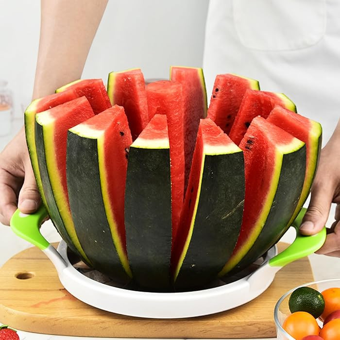 Extra Large Watermelon Slicer Cutter Comfort Silicone Handle Stainless Steel Round Divider for Ca... | Amazon (US)
