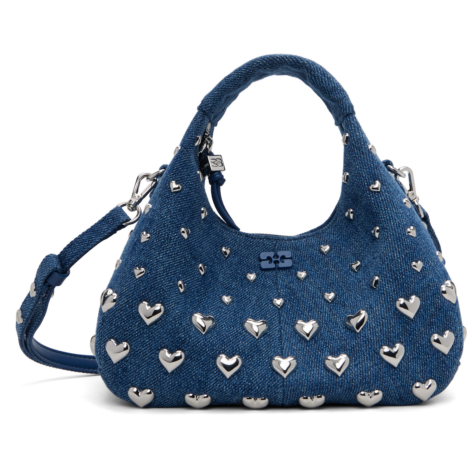 GANNI Blue Denim Stud Mini Bag | SSENSE