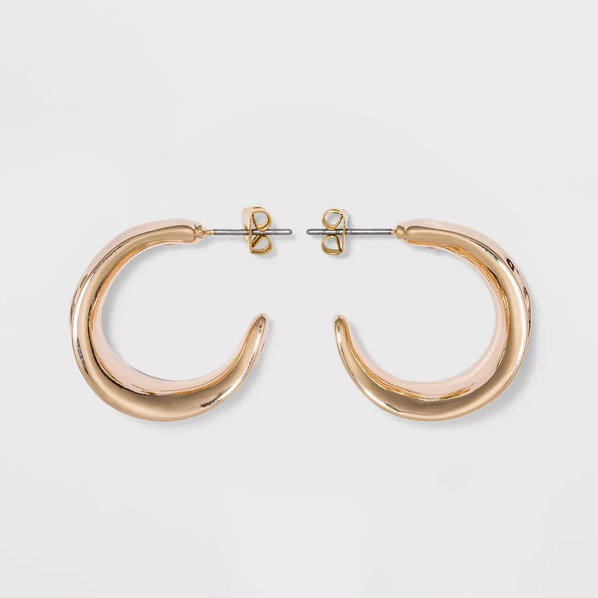 Chunky Hammered Hoop Earrings - A New Day™ Gold: Nickel-Free Leverback Design | Target