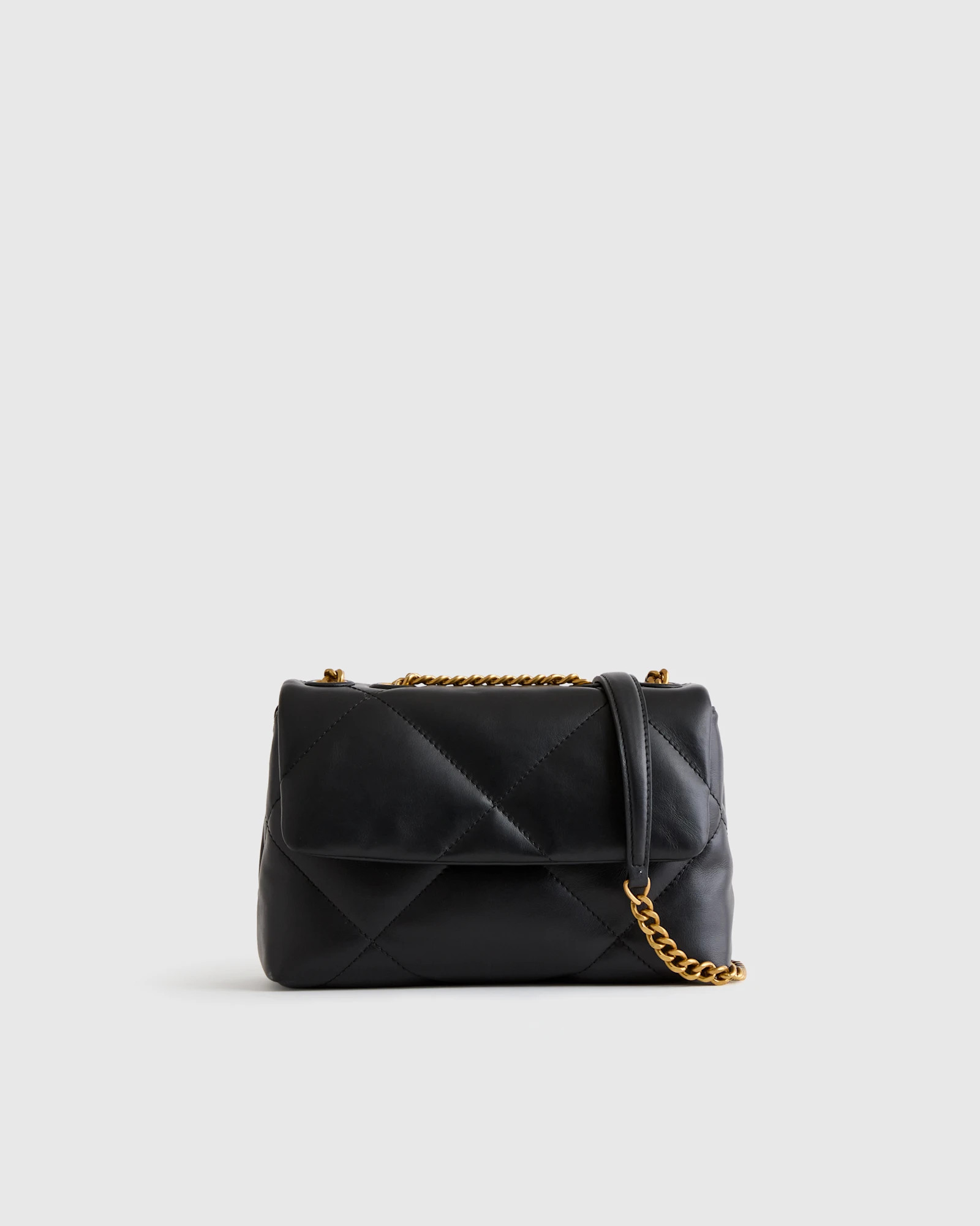 Italian Leather Puff Quilted Small Shoulder Bag | Quince