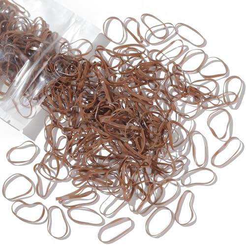 Teenitor Elastic Hair Bands, Rubber Bands for Hair, Small Hair Ties, 300pcs, Light Brown | Amazon (US)