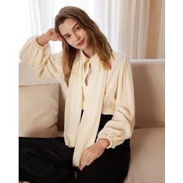 Elegante Pullover Seide Pfingstrose Bluse | LilySilk