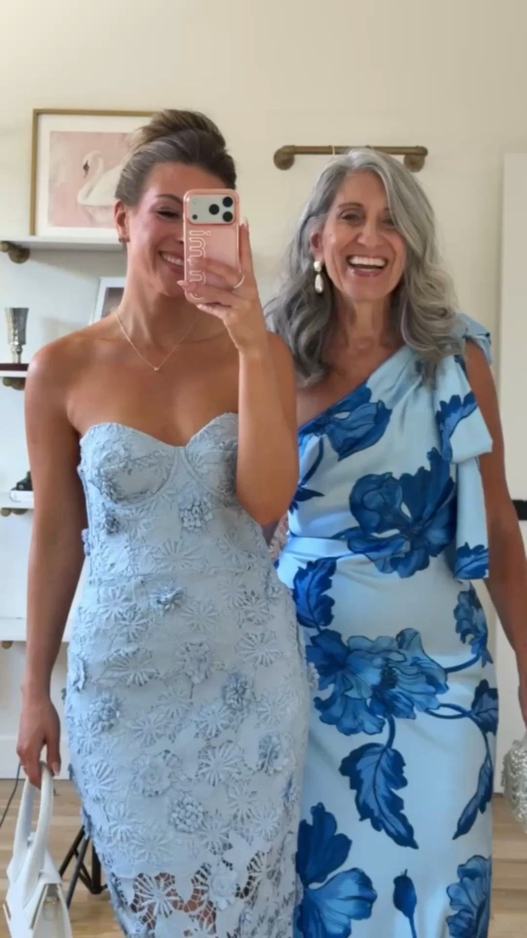 Mom and me blue strapless lace midi with scalloped hem, light blue one-shoulder with blue floral print wedding guest and formal event dresses  💍

Wearing my usual smalls/2 in most

Mom wears a medium/6

electric picks: emerson20

Wedding guest, mom & me outfits, mom & me dresses, matching outfits, mother daughter outfits, family photo outfits, wedding guest dresses, mother of the bride, mother of the groom, wedding guest outfit ideas

#LTKgrwm #LTKSeasonal #LTKWedding