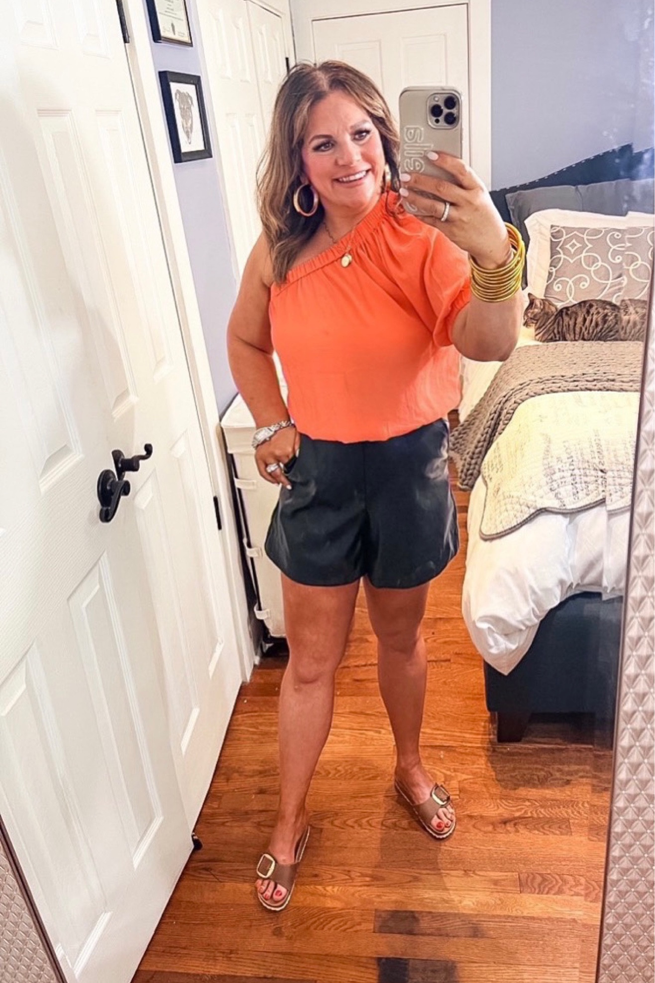 If you know me, you know that I love a one shoulder top. This one is no exception!
The beautiful coral is a vibe unto itself.
Featuring a short puff sleeve, slightly cropped length, and elastic at the neckline and hem. Crafted in lightweight crepe fabric, this top packs a stylish punch from day to night.

#LTKSeasonal #LTKFestival #LTKunder100