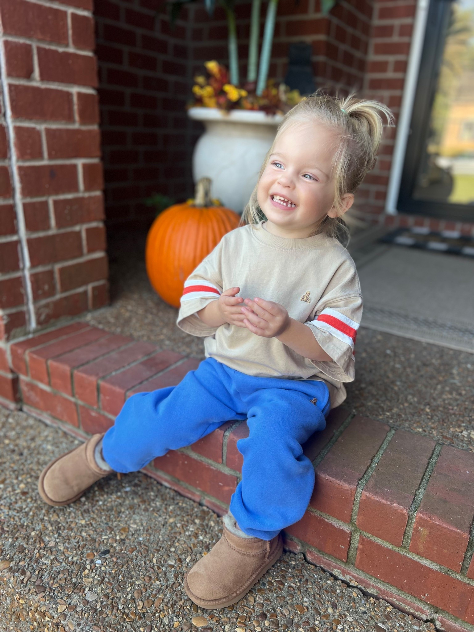 Lyla's OOTD. Ugg boots, Gap outfit, & a little sass — fall uniform unlocked 🍁✨ 

#LTKKids #LTKFamily #LTKSeasonal