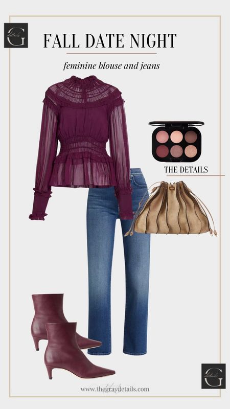Fall date night out, feminine blouse, jeans outfit, fall outfit ideas

#LTKstyletip #LTKshoecrush #LTKover40