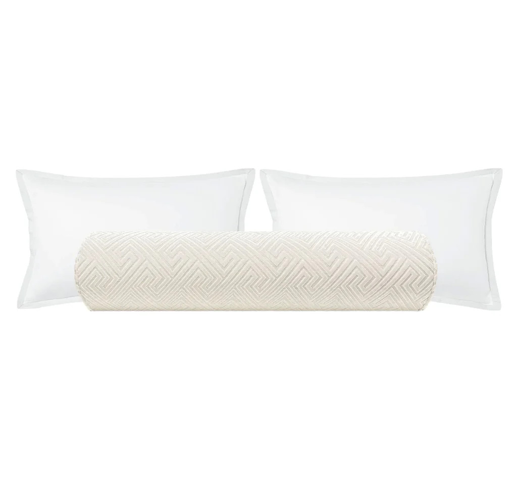 THE BOLSTER :: ROMAN CUT VELVET // ALABASTER | LITTLE DESIGN COMPANY