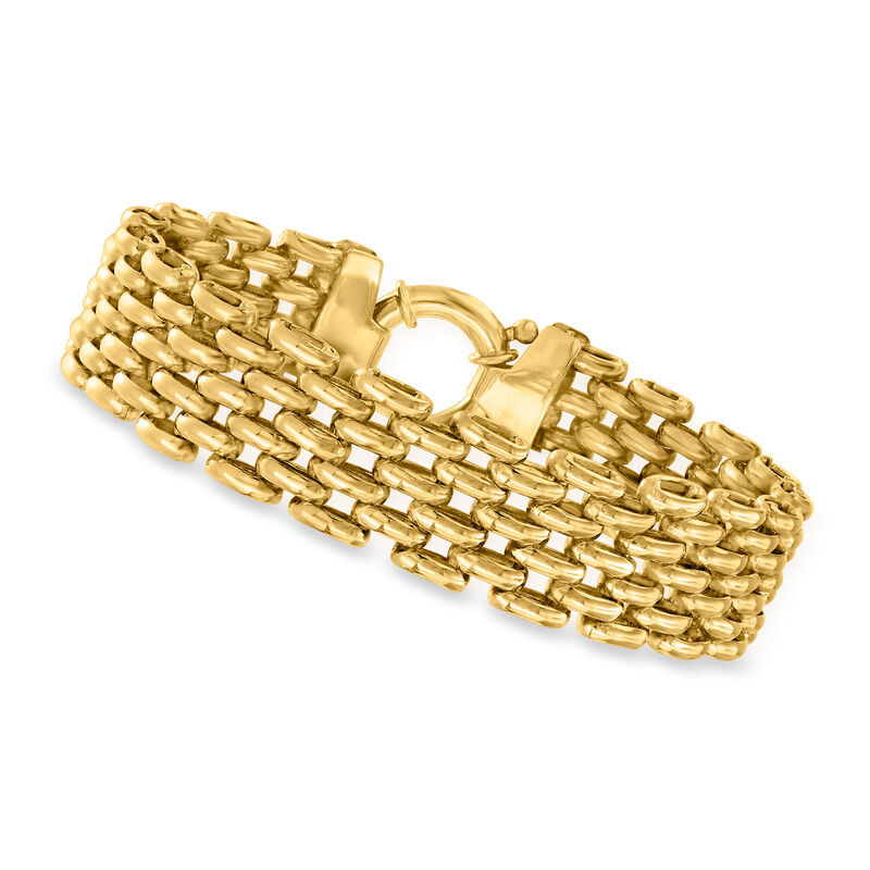 10kt Yellow Gold Panther-Link Bracelet | Ross-Simons
