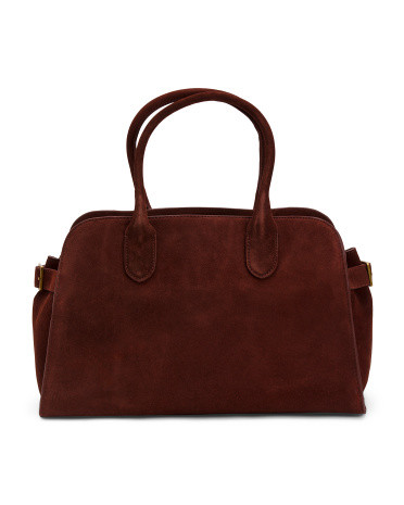 Suede Large Double Handle Satchel | TJ Maxx