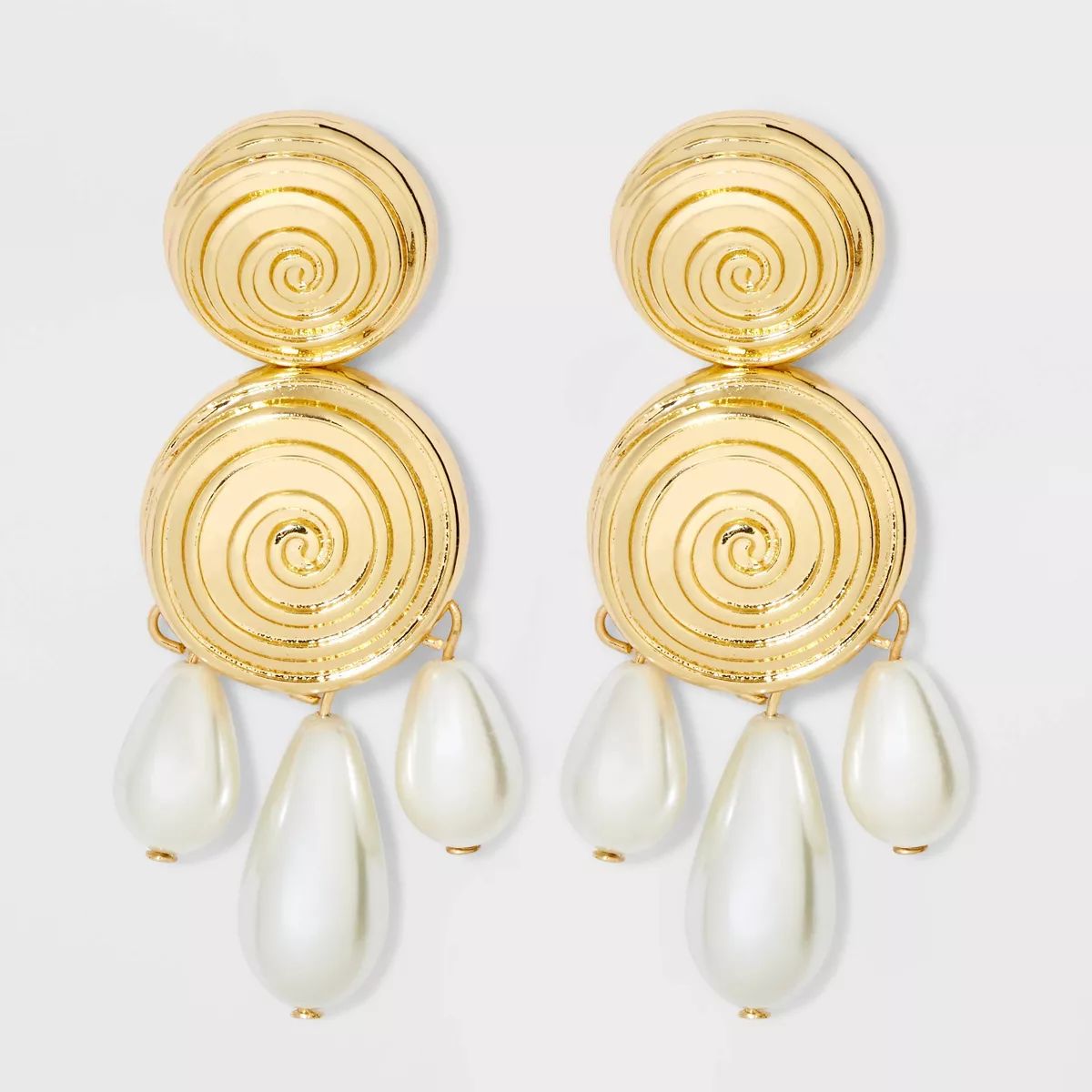 SUGARFIX by BaubleBar Swirled Gold and Pearl Statement Earrings | Target