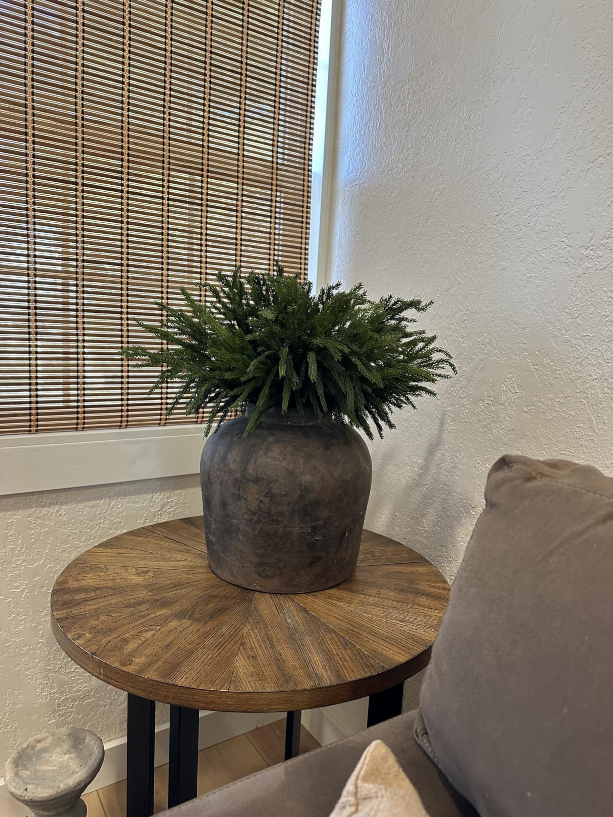 LB2 Brown Ceramic Large Vase, 11" Tall Zen Style vase, Terra Cotta Pitcher, Distressed Farmhouse ... | Amazon (US)