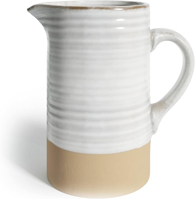 Barnyard Designs Ceramic Stoneware 1.5 Quart Pitcher with Handle, Vintage Farmhouse Style Milk Ju... | Amazon (CA)