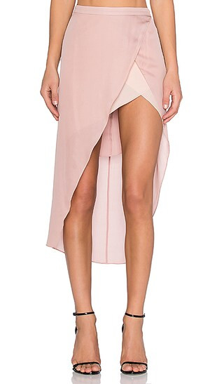 Mason by Michelle Mason Skirt with Contrast Slip in Blush | Revolve Clothing
