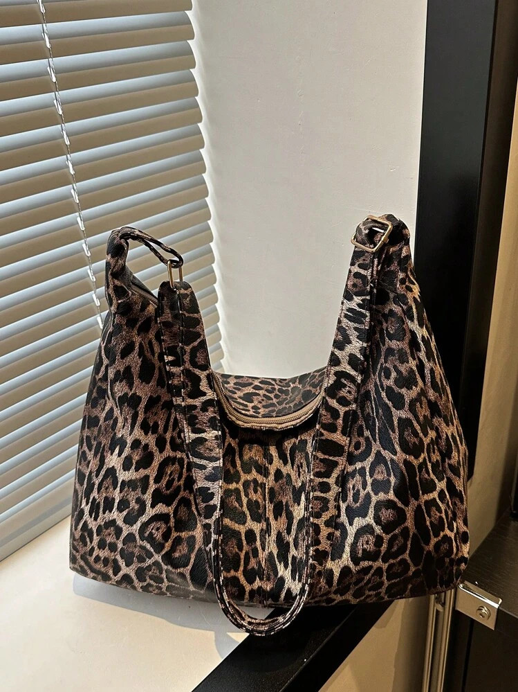 Vintage Canvas Crossbody Bag, Retro Simple Shoulder Bag, Women's Casual Handbag & Tote Purse, Leopard Print Purse For Women Leopard Comeback | SHEIN