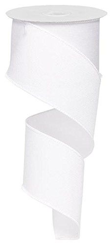 Solid Canvas Wired Edge Ribbon, 10 Yards (White, 2.5 Inches) | Amazon (US)