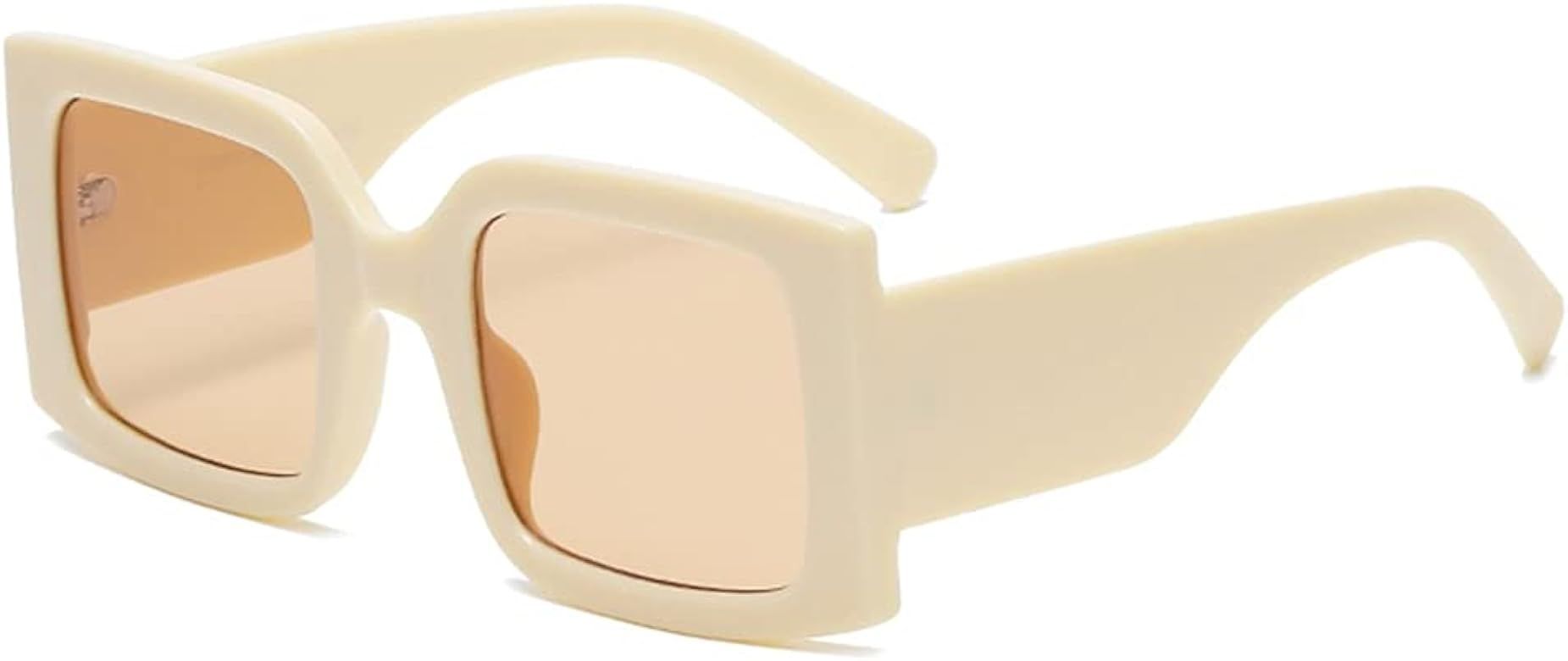 YAMEIZE Vintage Oversized Sunglasses for Women Men Trendy Square Frame UV400 Protection Sun Glasses | Amazon (US)