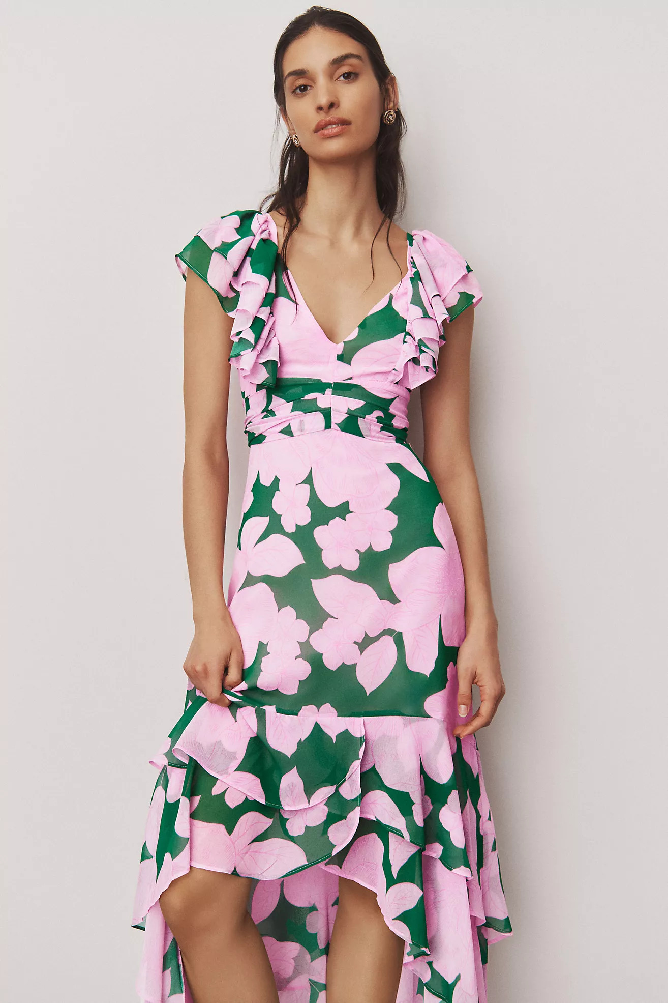 Hutch Chiffon Short-Sleeve Maxi Dress | Anthropologie (US)