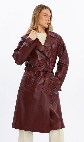 Furniq UK Women's Leather Trench Coat - Macy's | Macy's