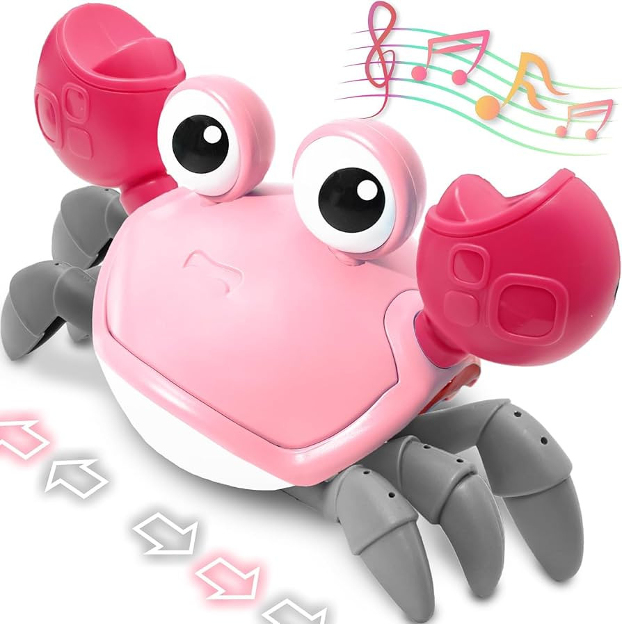 Pbooo Tummy Time Crawling Crab Baby Toy 3-6 Months Learning Walking Dancing Crab Toys for Babies ... | Amazon (US)