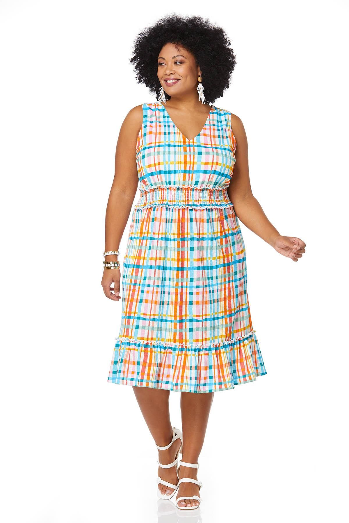 Plus Size Colorful Halter Midi Dress | Cato Fashions