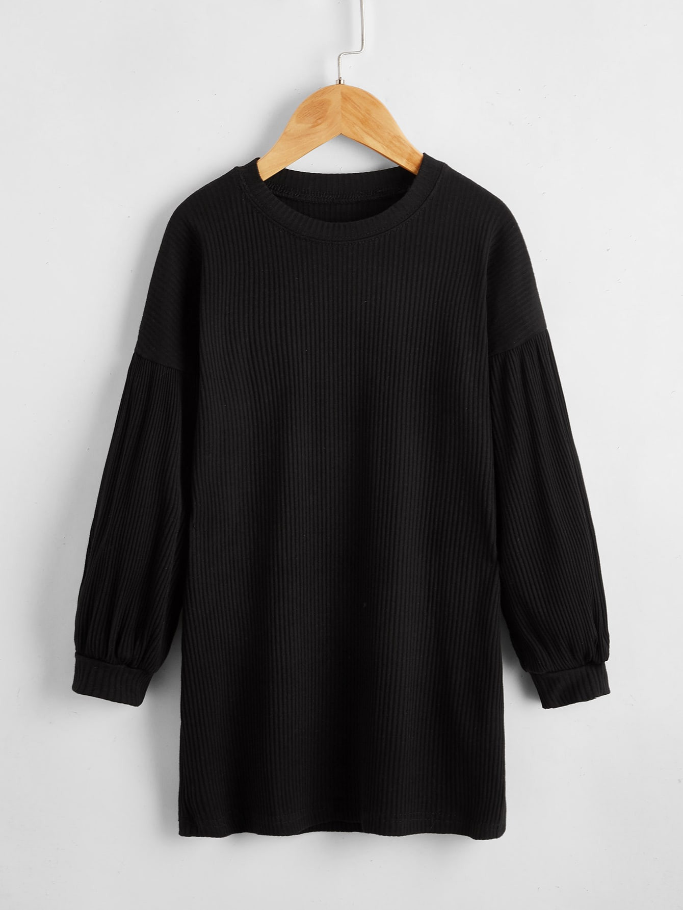 Toddler Girl Rib-knit Drop Shoulder Tee Dress | SHEIN