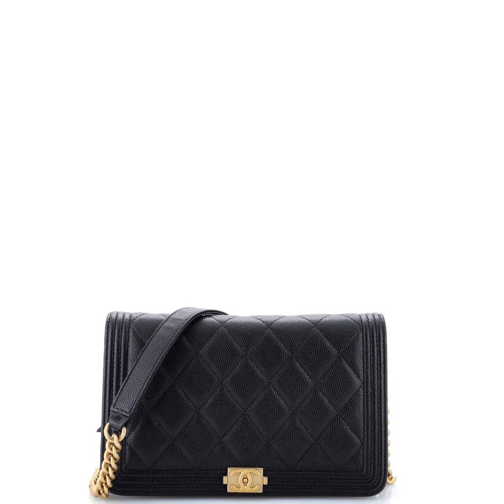 Boy Wallet on Chain Quilted Caviar | Rebag