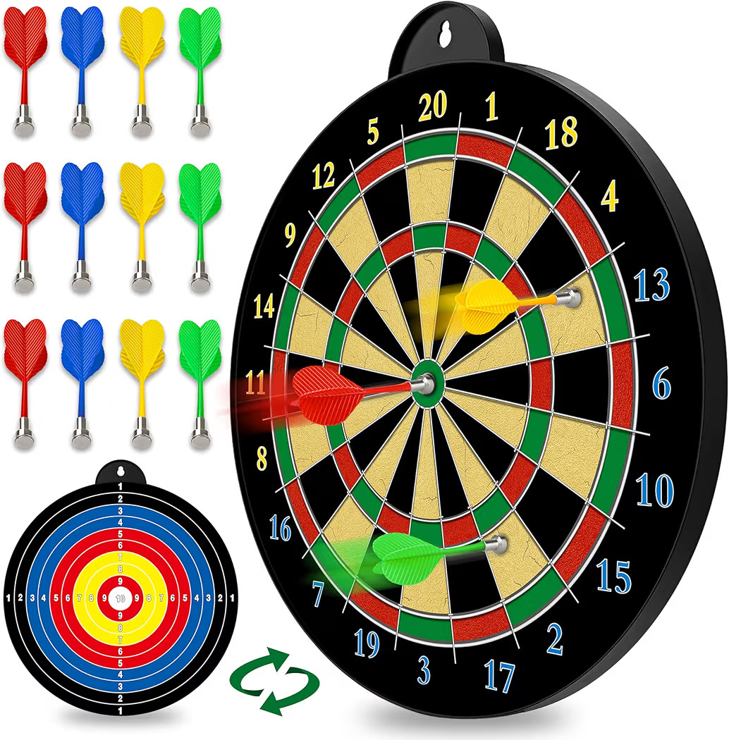 Magnetic Dart Board - 12pcs Magnetic Darts - Excellent Indoor Game and Party Games - Gifts for 5 ... | Amazon (US)