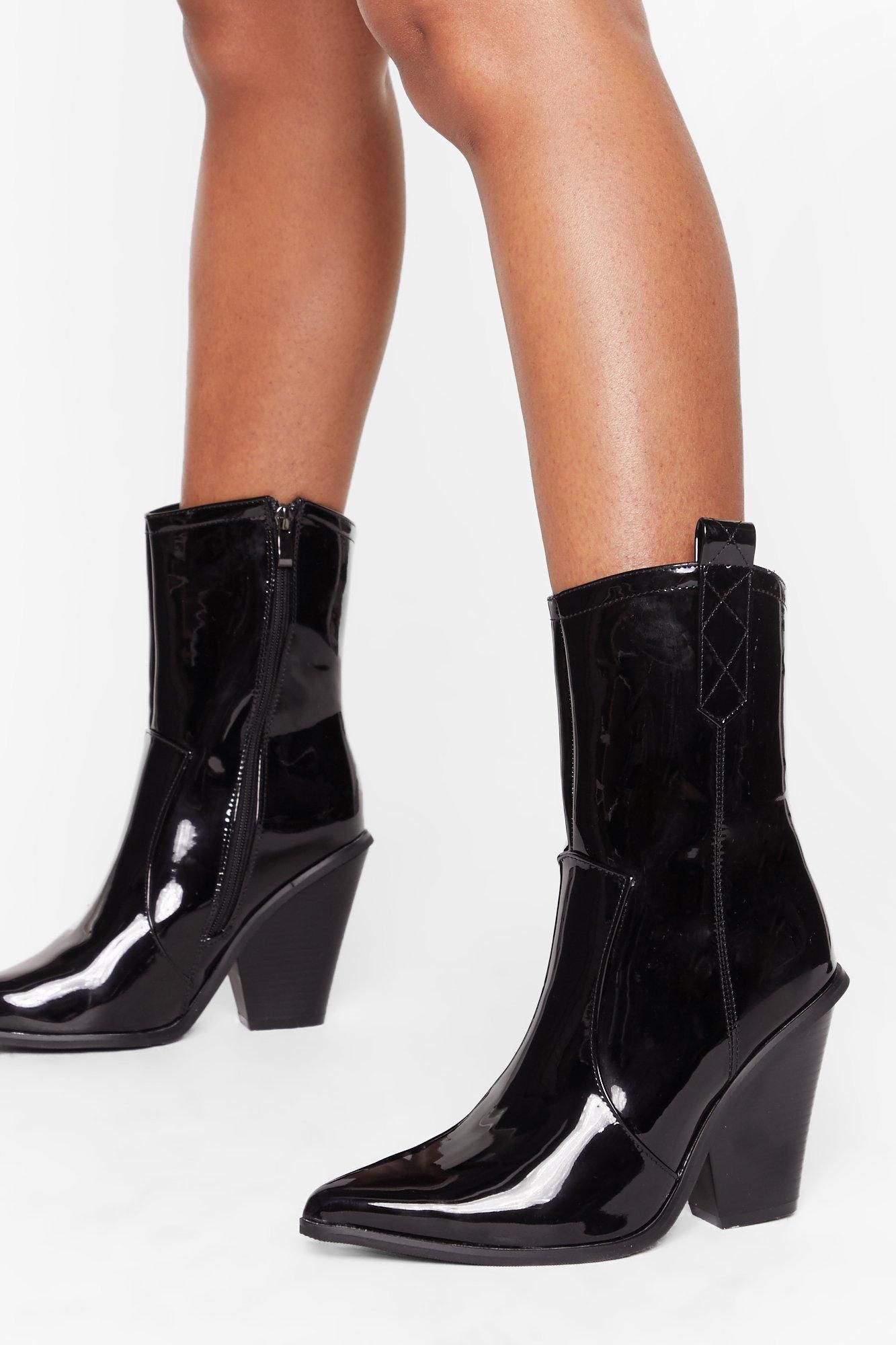Got This on Vinyl Western High Ankle Boots | NastyGal (US & CA)