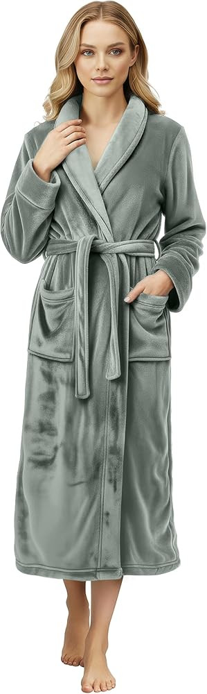 NY Threads Womens Fleece Bathrobe - Shawl Collar Soft Plush Robe Spa Robe | Amazon (CA)