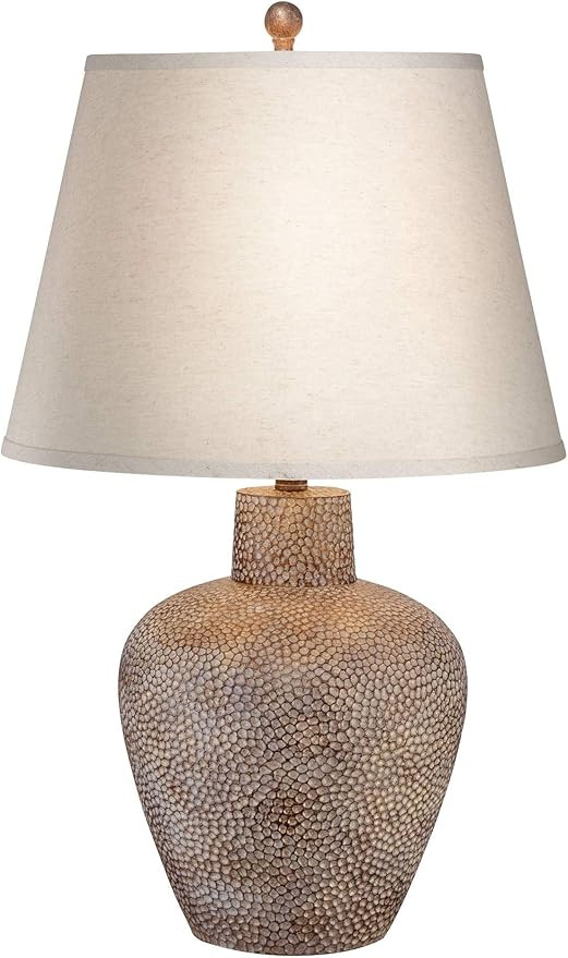 360 Lighting Bentley Farmhouse Rustic Western Table Lamp with Table Top Dimmer 29" Tall Brown Lea... | Amazon (US)