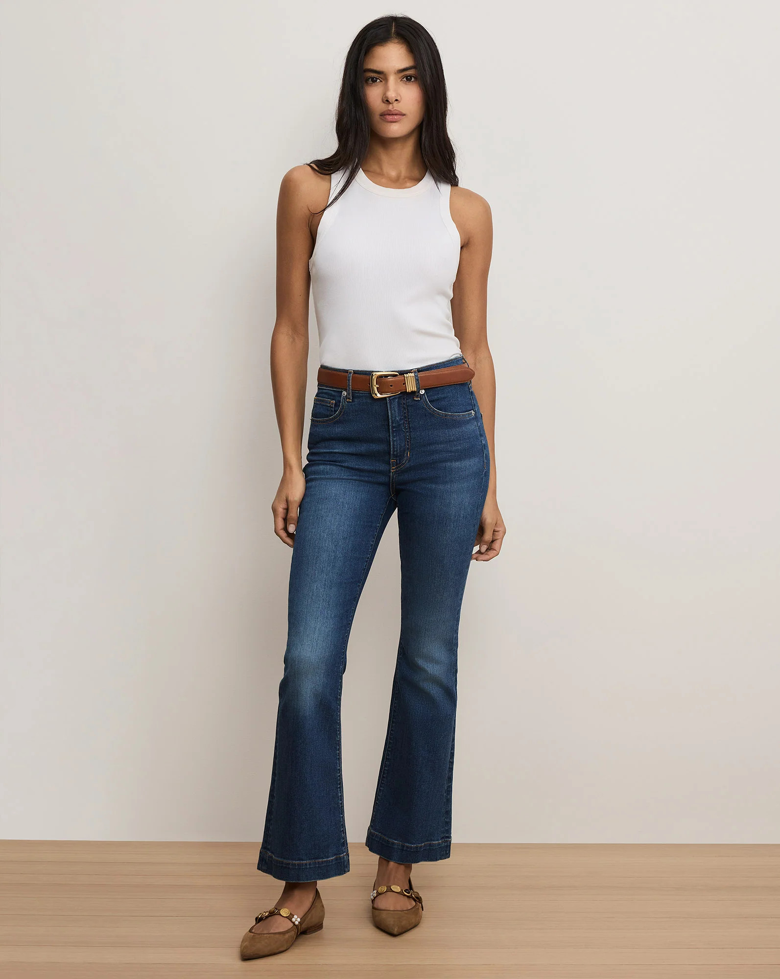 Jordyn Cropped Tank Top in White | Veronica Beard | Veronica Beard