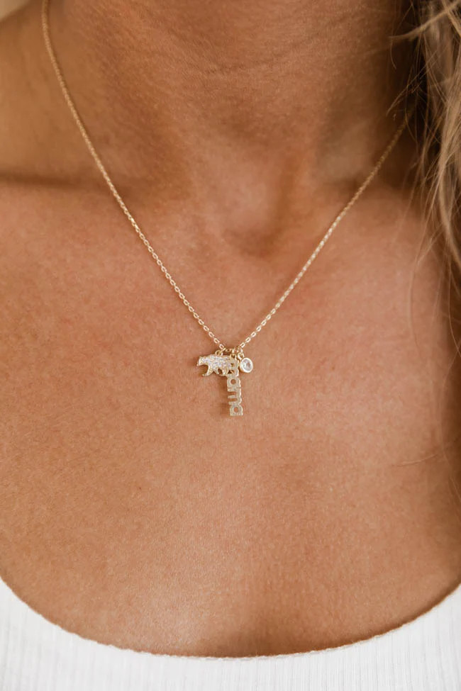 Main Reason Gold Mama Bear Necklace | Pink Lily