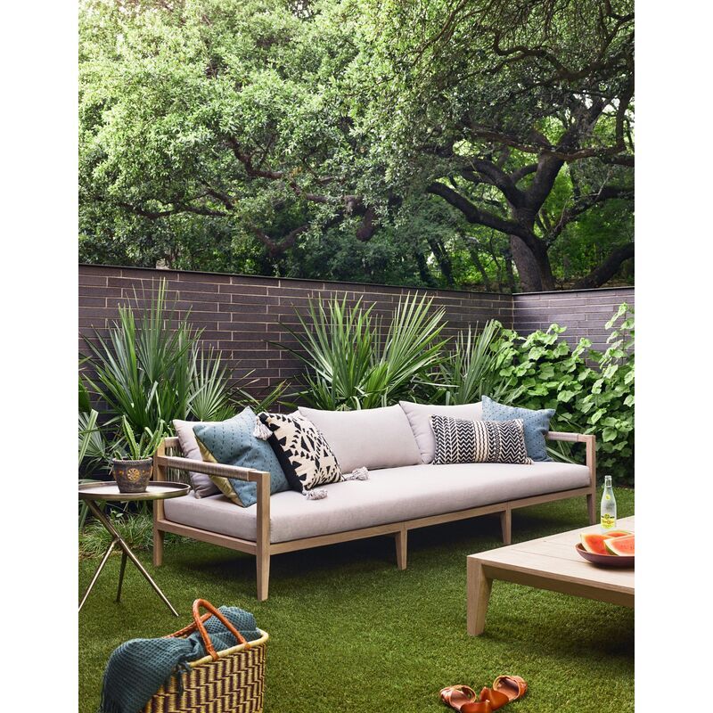 Nixon 93" Outdoor Sofa, Brown/Stone Gray | One Kings Lane