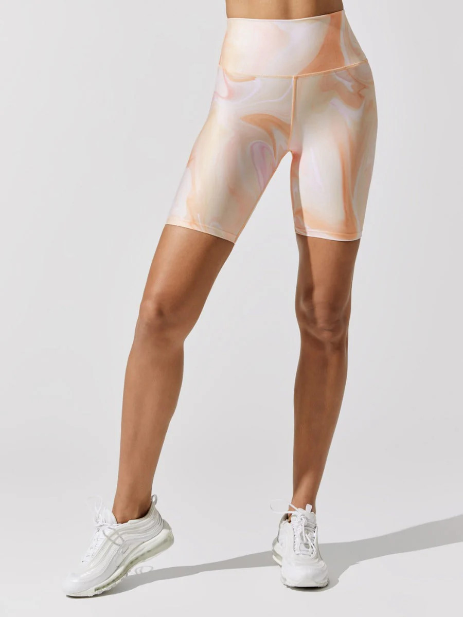 Printed Core Biker Short - Warped Marble | Carbon38