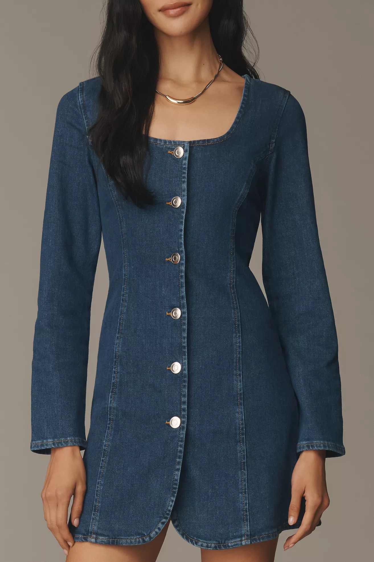ALIGNE Pax Long-Sleeve Denim Mini Dress | Anthropologie (US)