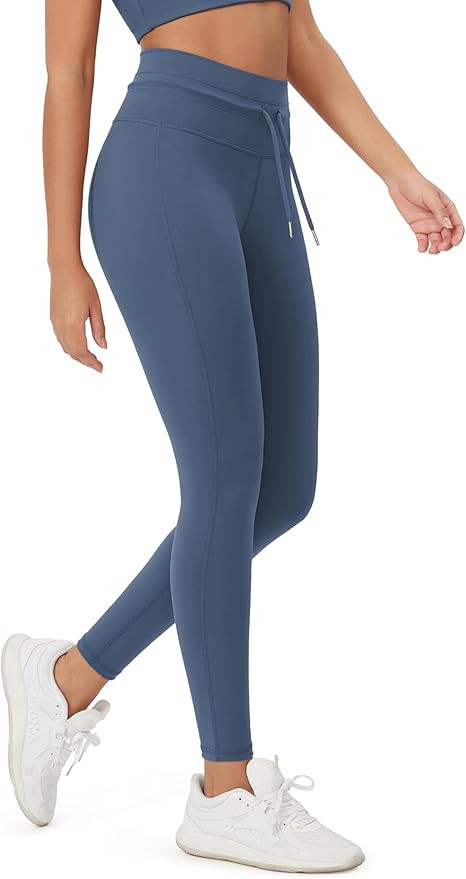 ODODOS Women's Drawstring Tie Leggings 25" / 28" High Waist Workout Yoga Pants | Amazon (US)